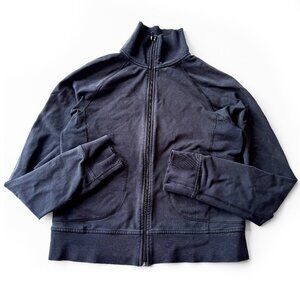 Lululemon SIZE 8 - Sweater / Jacket Faded Black Full Zip High Neck Running